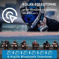 Nukro M6 PLUS Bluetooth 6 Kişilik İnterkom
